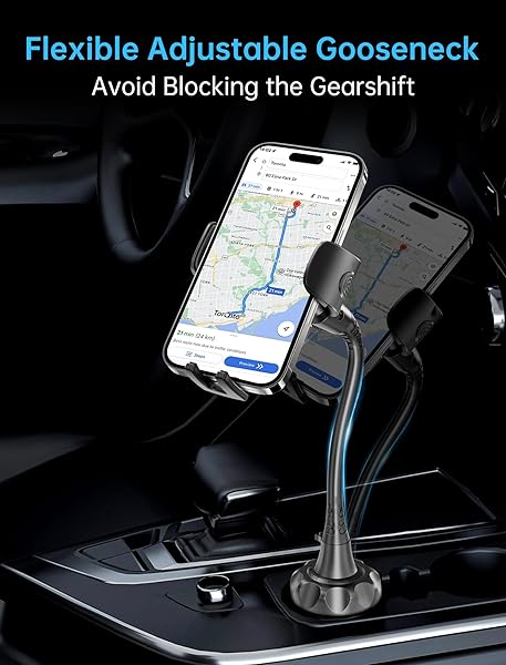 TOPGO TOPGO Adjustable Gooseneck Car Phone Holder for iPhone 16 and 4-7 inch Smartphones Black - View 2 of 7