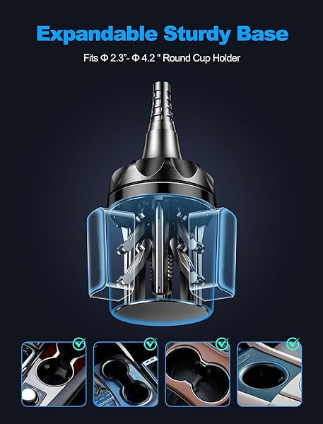 TOPGO TOPGO Adjustable Gooseneck Car Phone Holder for iPhone 16 and 4-7 inch Smartphones Black - View 5 of 7