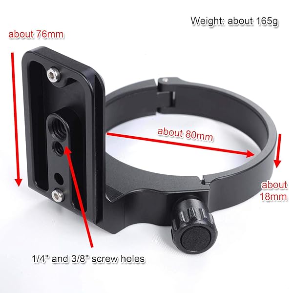 iShoot All-Metal Tripod Mount Ring Lens Collar for Canon EF 28-300mm and 70-300mm with Arca-Swiss Quick Release Plate and Screw Holes - View 4 of 9