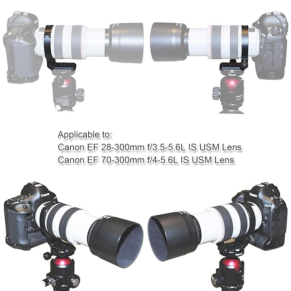 iShoot All-Metal Tripod Mount Ring Lens Collar for Canon EF 28-300mm and 70-300mm with Arca-Swiss Quick Release Plate and Screw Holes - View 7 of 9