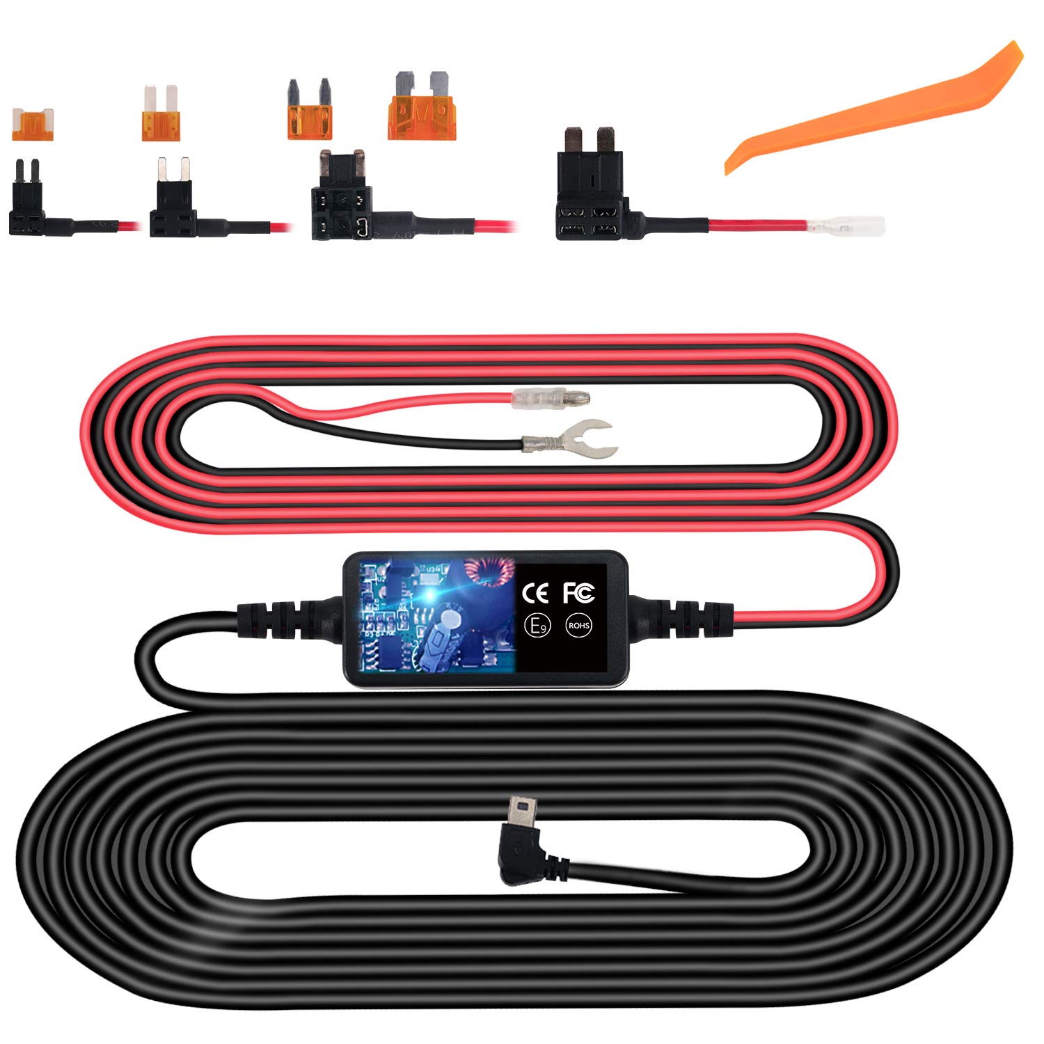 Buy Plozoe Dash Cam Hardwire Kit - 12V-24V to 5V Charger with Fuse Tap & Tools | 11.5ft Micro USB Power Cord