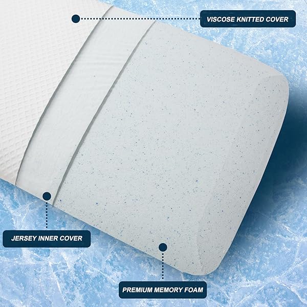 DLIGHT BD DLIGHT BD Ultra Slim 2.7 Inch Gel Infused Memory Foam Pillow for Stomach and Back Sleepers Thin and Flat Design - View 3 of 7