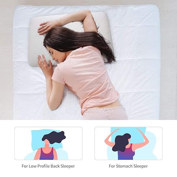 DLIGHT BD DLIGHT BD Ultra Slim 2.7 Inch Gel Infused Memory Foam Pillow for Stomach and Back Sleepers Thin and Flat Design - View 4 of 7