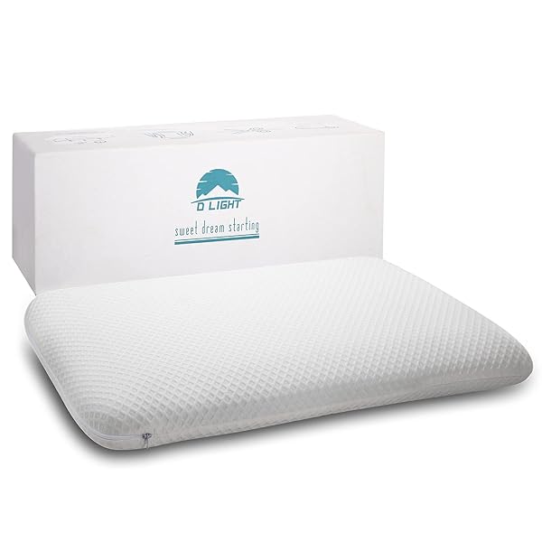 DLIGHT BD DLIGHT BD Ultra Slim 2.7 Inch Gel Infused Memory Foam Pillow for Stomach and Back Sleepers Thin and Flat Design