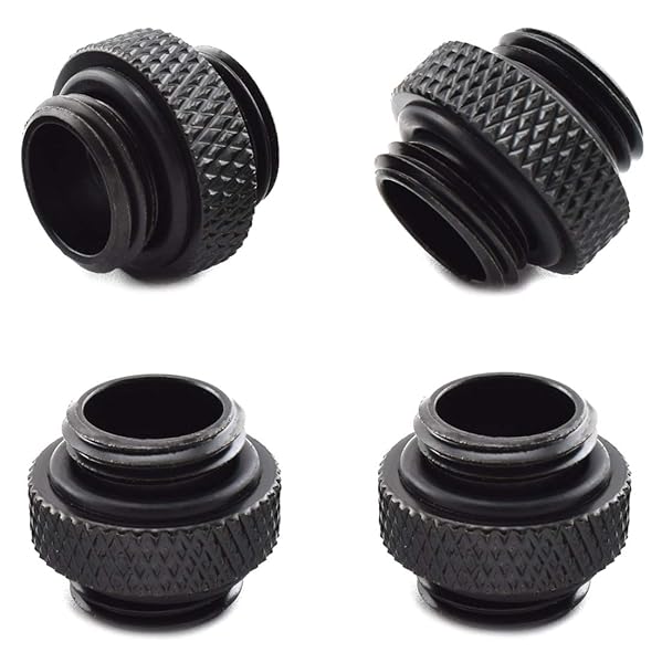 SDTC Tech "SDTC Tech 4-Pack G1/4" 5mm Male to Male Connectors for PC Water Cooling - Sealed O-Ring Extender Fittings"