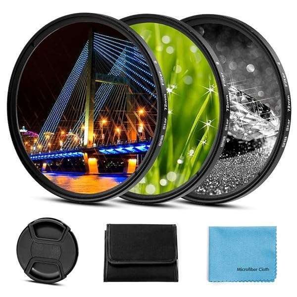 X-SweetDream Sedremm 82mm Star Filter Set - 3 Piece Starburst Lens for Canon, Nikon, Sony, Olympus, Pentax, Sigma DSLR Cameras