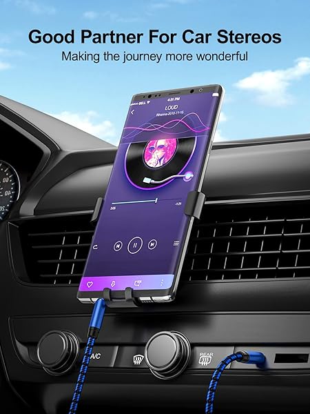 NC XQIN NC XQIN 30ft Aux Cord - Nylon Braided 3.5mm Audio Cable for Car, Headphones, Speakers & More - View 6 of 9