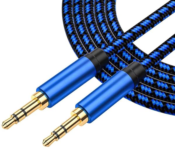 NC XQIN NC XQIN 30ft Aux Cord - Nylon Braided 3.5mm Audio Cable for Car, Headphones, Speakers & More - View 2 of 9