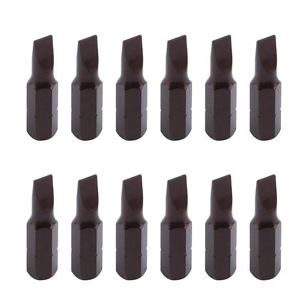 Antrader Antrader 1 Inch Long 1/4 Inch Hex Shank 5mm Magnetic Slotted Tip Screwdriver Bits Set of 12