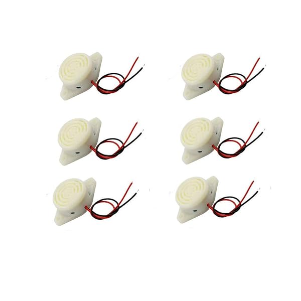 QMseller SFM-27 DC 3-24V Electronic Buzzer Alarm Sounder Continuous Beep Pack of 6