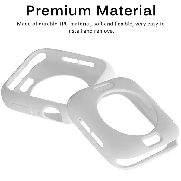 Miimall Miimall Apple Watch Series 5/4/6 44mm Case - White Soft TPU Anti-Scratch Bumper Cover - View 4 of 9