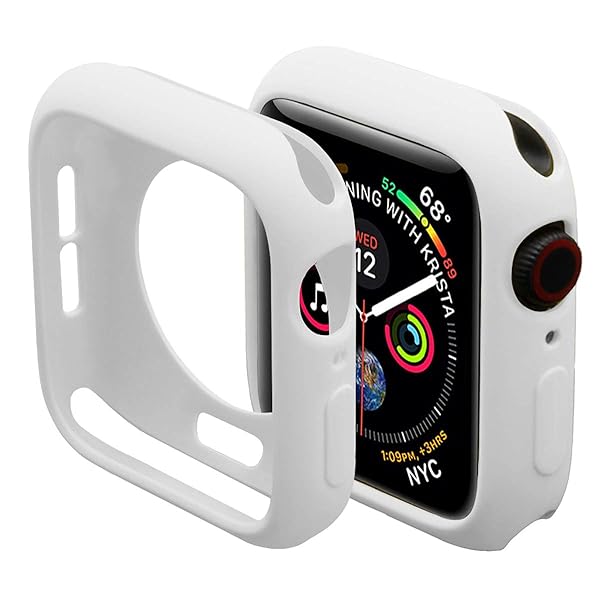 Miimall Miimall Apple Watch Series 5/4/6 44mm Case - White Soft TPU Anti-Scratch Bumper Cover
