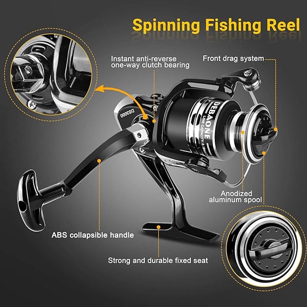 BlueFire BlueFire Fishing Rod Kit Carbon Fiber Telescopic Fishing Pole and Reel Combo with Accessories for Beginners Adults Saltwater Freshwater 2.1M - View 3 of 7