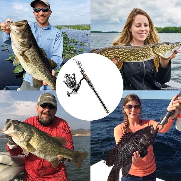 BlueFire BlueFire Fishing Rod Kit Carbon Fiber Telescopic Fishing Pole and Reel Combo with Accessories for Beginners Adults Saltwater Freshwater 2.1M - View 5 of 7