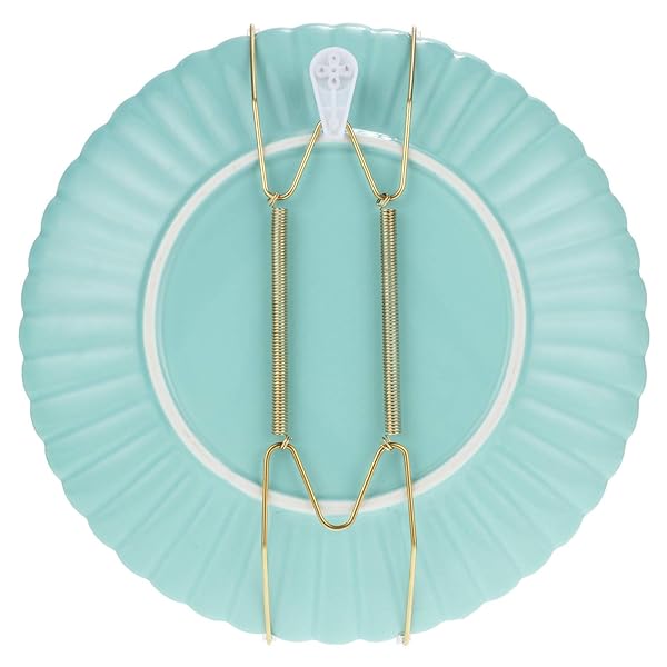 Hotop 12 Pieces Invisible Plate Hangers Stainless Steel Decorative Wire Holders for 6 8 10 Inch Plates with Wall Hooks for Art Display - View 2 of 6