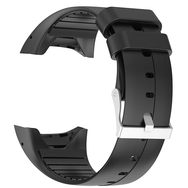 QGHXO QGHXO Soft Adjustable Silicone Band for Polar M400 M430 Replacement Wrist Watch Black - View 4 of 8