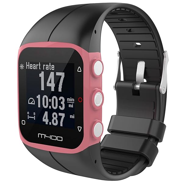 QGHXO QGHXO Soft Adjustable Silicone Band for Polar M400 M430 Replacement Wrist Watch Black - View 5 of 8