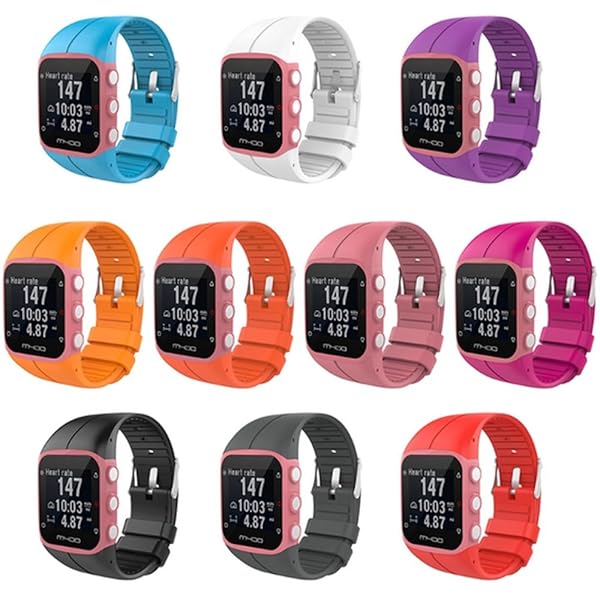 QGHXO QGHXO Soft Adjustable Silicone Band for Polar M400 M430 Replacement Wrist Watch Black - View 8 of 8