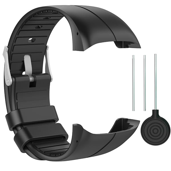 QGHXO QGHXO Soft Adjustable Silicone Band for Polar M400 M430 Replacement Wrist Watch Black - View 3 of 8