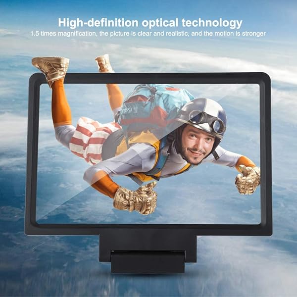 ASHATA ASHATA 7 Inch Smartphone Screen Magnifier HD Mobile Phone Display for Movies and Videos Black - View 2 of 9