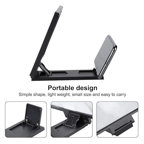 ASHATA ASHATA 7 Inch Smartphone Screen Magnifier HD Mobile Phone Display for Movies and Videos Black - View 5 of 9