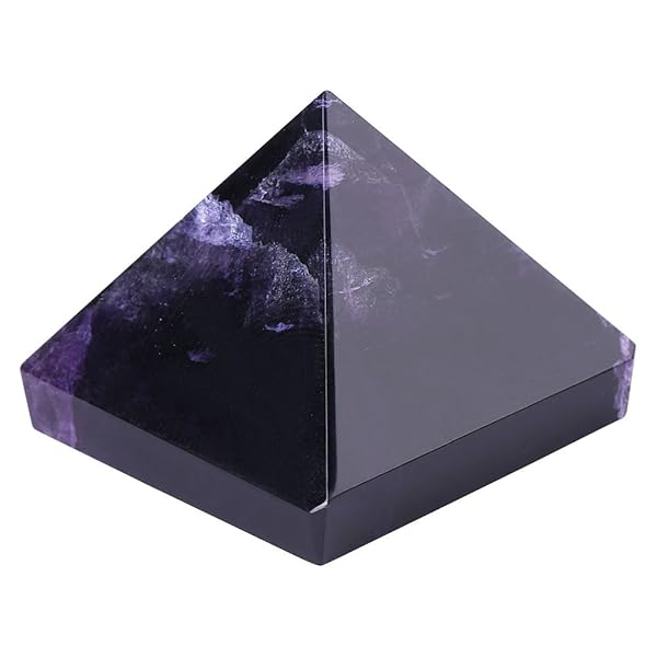 Diyeeni Amethyst Pyramid: Good Fortune Crystal Paperweight & Ancient Egyptian Decor Gift for Family & Friends