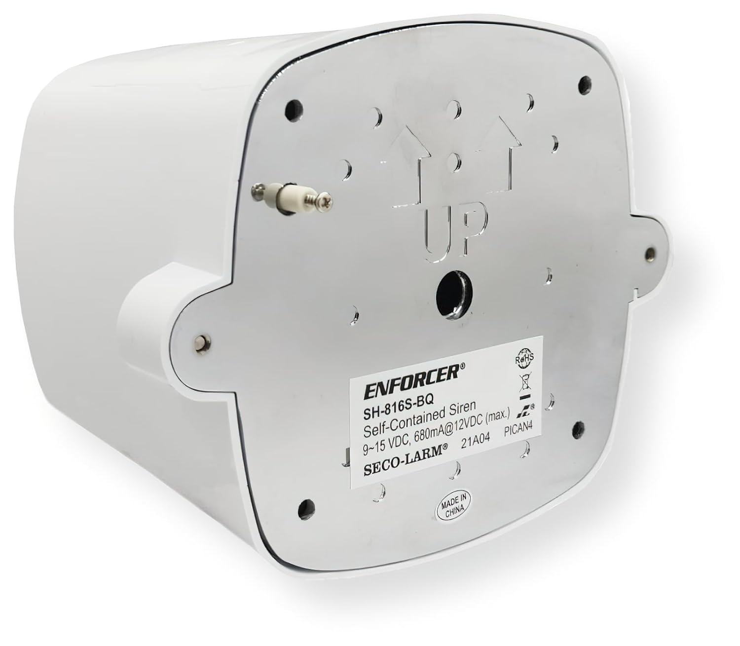 Seco-Larm Seco-Larm SH-816S-BQ 120dB Self-Contained Siren with 25W Speaker and Audio Input Weatherproof for Indoor Outdoor Use White - View 2 of 3