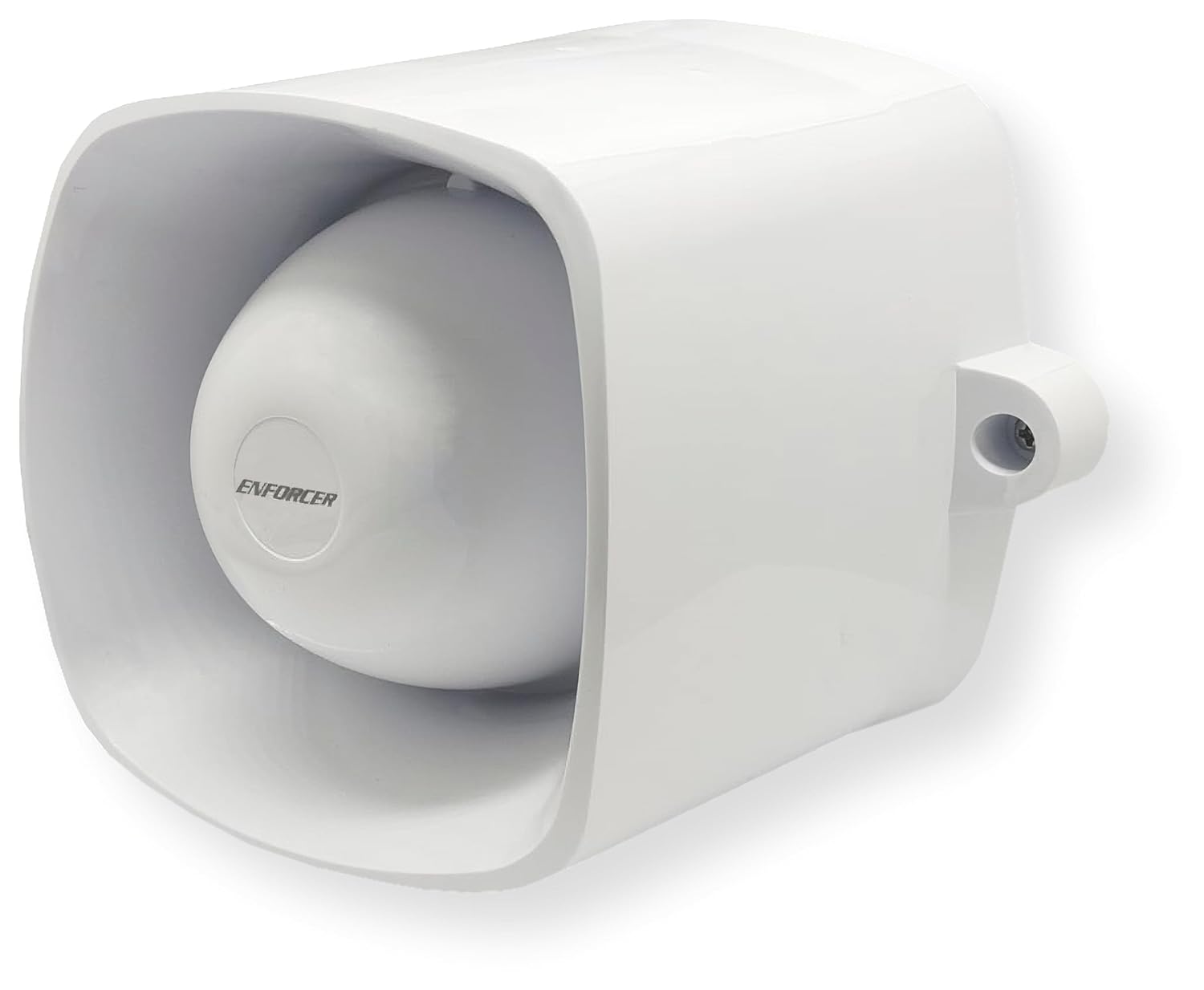 Seco-Larm SH-816S-BQ 120dB Self-Contained Siren with 25W Speaker and Audio Input Weatherproof for Indoor Outdoor Use White