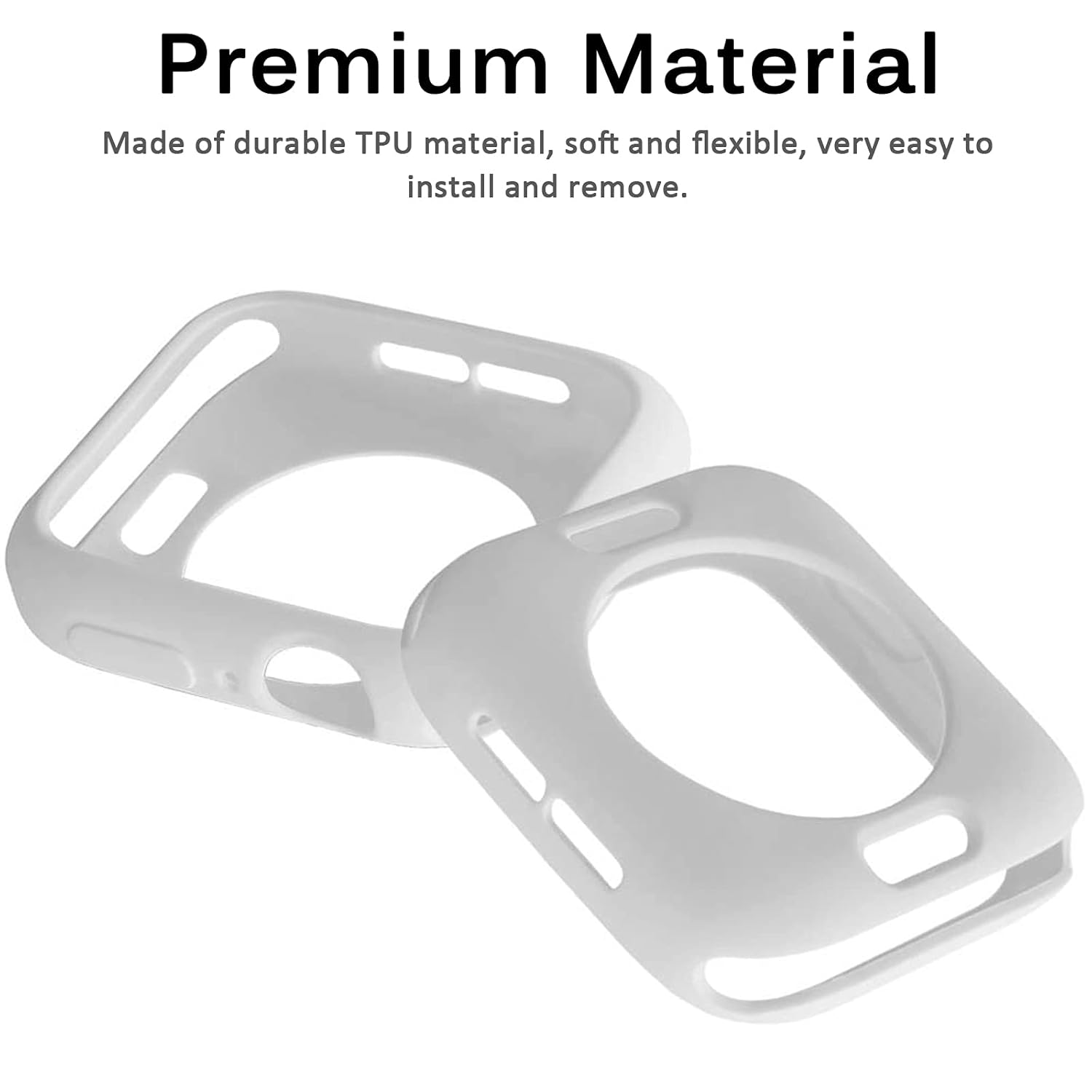 Miimall Miimall Apple Watch Case 40mm Compatible with Series 4 5 6 Durable Flexible TPU Protective Bumper Cover White - View 2 of 9