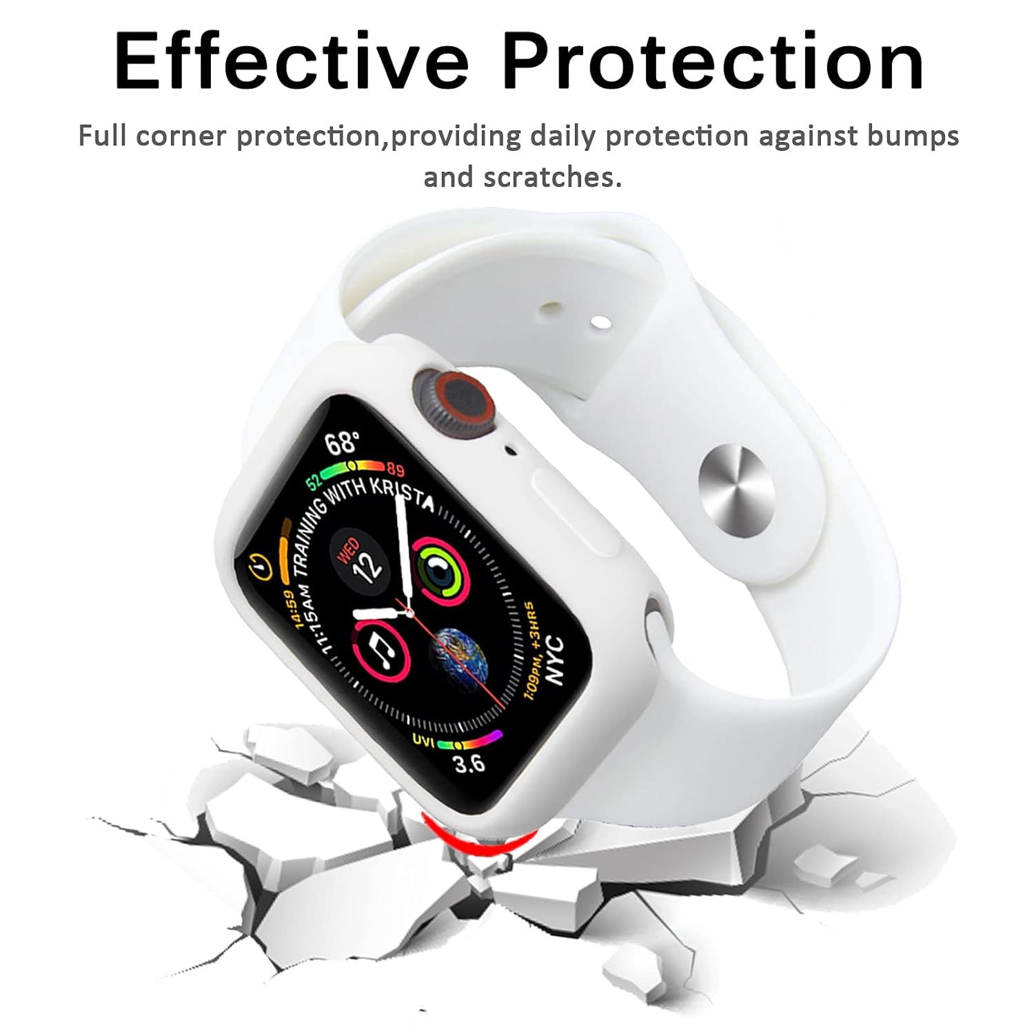 Miimall Miimall Apple Watch Case 40mm Compatible with Series 4 5 6 Durable Flexible TPU Protective Bumper Cover White - View 4 of 9