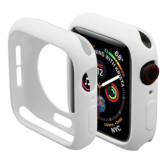 Miimall Slim TPU Bumper Case for Apple Watch 38mm Anti-Scratch Protective Cover for Series 3 and 2 in White