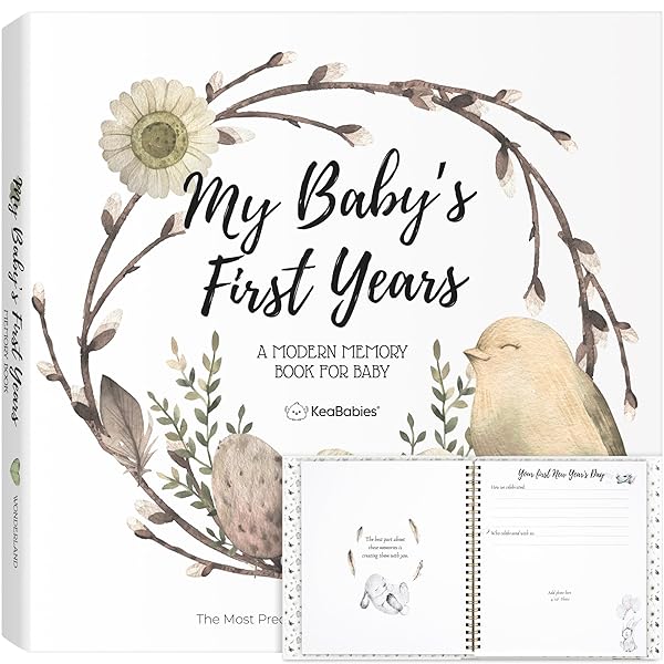 KeaBabies First 5 Years Baby Memory Book: Keepsake Journal for Boys & Girls - 90 Pages of Milestones & Memories