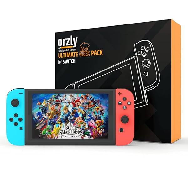 Orzly Orzly Accessories Bundle for Nintendo Switch & OLED: Case, Screen Protector, Joycon Grips & More - Geek Pack ColorPop - View 3 of 10