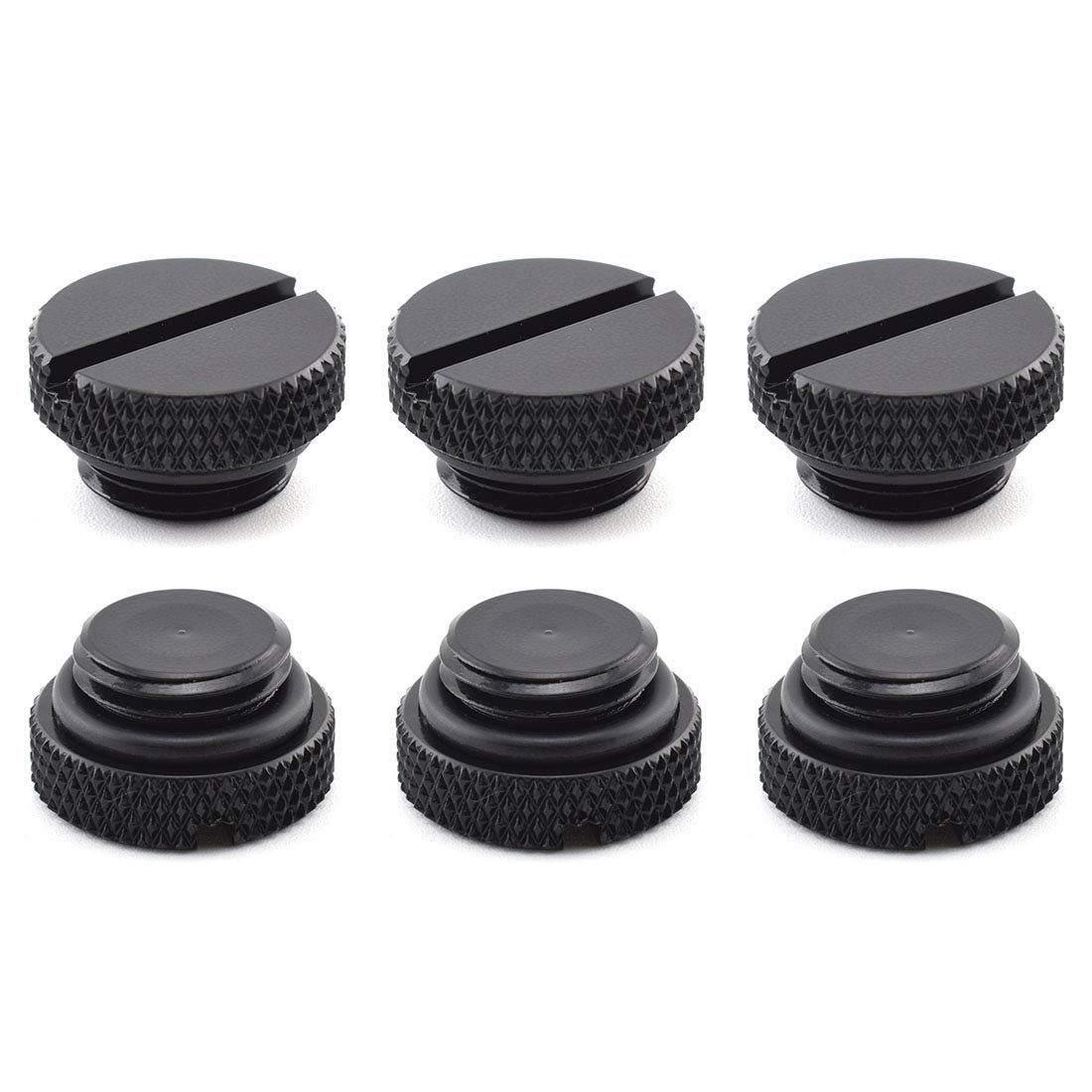 SDTC Tech SDTC Tech 6 Pack G1/4 Plug Fitting with O-Ring for PC Water Cooling Systems Black