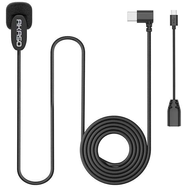 AKASO AKASO External Microphone for EK7000, Brave 4, V50X & More - Enhance Your Action Camera Audio!