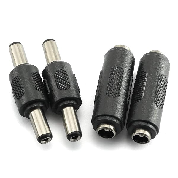 RLECS 2pcs DC 5.5x2.1mm Male/Female Power Connector Adapters for CCTV - Fast Shipping!