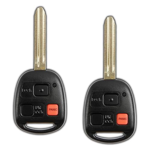 KeylessOption 2X Key Fob Replacement for 2010-2015 Toyota FJ Cruiser Remote 3-Button HYQ12BBT Locksmith Required
