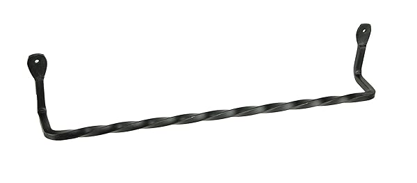 Irvin's Tinware Hand Forged Wrought Iron Wall Mounted Towel Holder 17 Inch for Primitive Home Decor