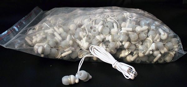 LowCostEarbuds.com Low Cost Earbuds Bulk Wholesale Lot of 25 White and Gray Headphones for Affordable Audio Solutions - View 4 of 4