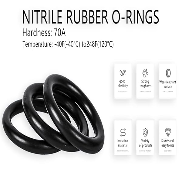 Othmro Othmro 50pcs Nitrile Rubber O-Rings 1.5mm Wire Dia 47mm OD for Oil Air Sealing Professional Plumbing Car Repair Black - View 5 of 9