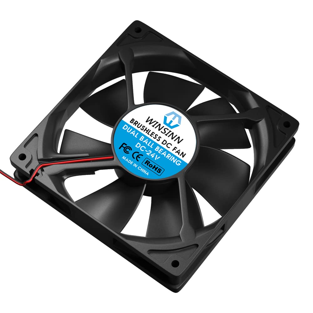 WINSINN WINSINN 120mm 24V Dual Ball Bearing Brushless Fan for PC Computer Case CPU Coolers and Radiators 120x25mm 2Pin - View 4 of 4
