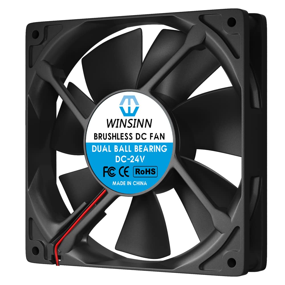 WINSINN 120mm 24V Dual Ball Bearing Brushless Fan for PC Computer Case CPU Coolers and Radiators 120x25mm 2Pin