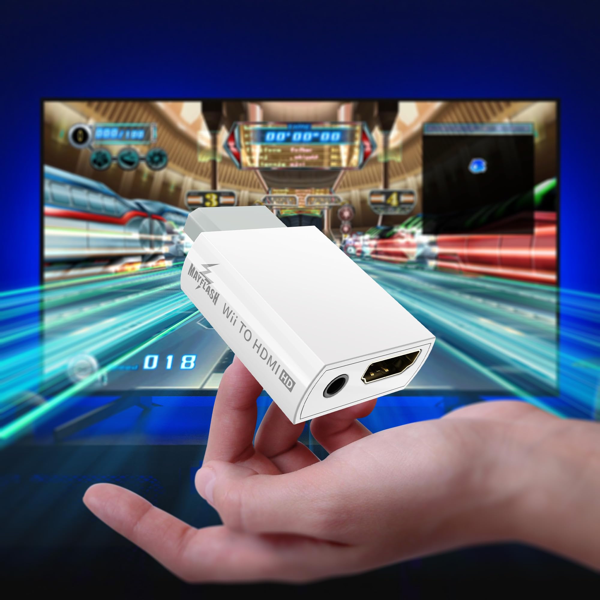 MAYFLASH Wii to HDMI Converter 1080P Full HD Adapter with Audio Jack Compatible with Wii Wii U HDTV Monitor Supports 720P NTS - View 7 of 8
