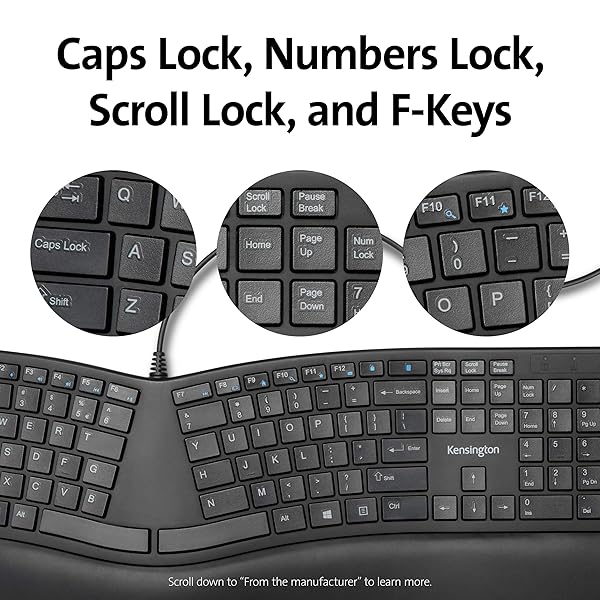 Kensington Buy Kensington Pro Fit Ergonomic Wired Keyboard (K75400US) - Comfortable Black Design for Enhanced Productivity - View 7 of 8