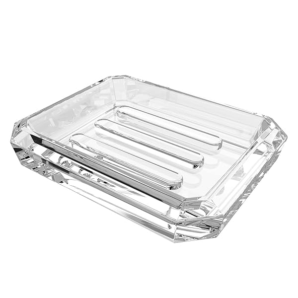 Linkidea Linkidea Rectangle Glass Soap Dish - Stylish Soap Saver Tray for Bathroom & Shower