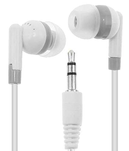 LowCostEarbuds.com Low Cost Earbuds Bulk Wholesale Lot of 50 White and Gray Headphones for Affordable Audio Solutions