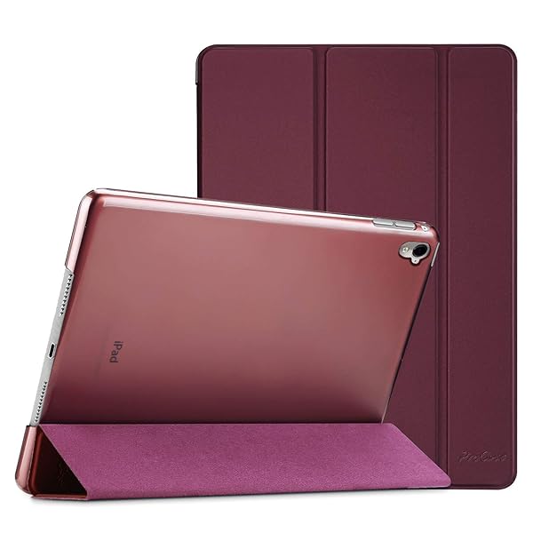 ProCase Ultra Slim Lightweight Stand Case for iPad Pro 9.7 2016 Translucent Frosted Back Cover in Wine Color