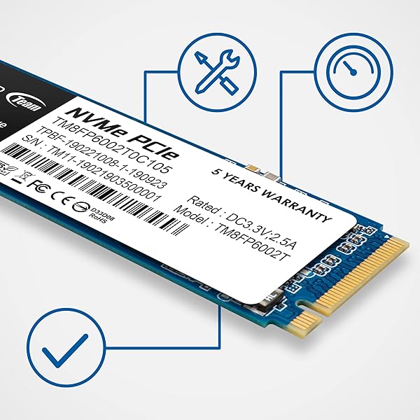 TEAMGROUP TEAMGROUP MP33 512GB SLC Cache 3DNAND TLC NVMe PCIe Gen3x4 M.2 2280 Internal SSD R/W up to 1700/1400 MB/s Compatible w/ Laptop&amp;Desktop TM8FP6512G0C101 - View 2 of 6