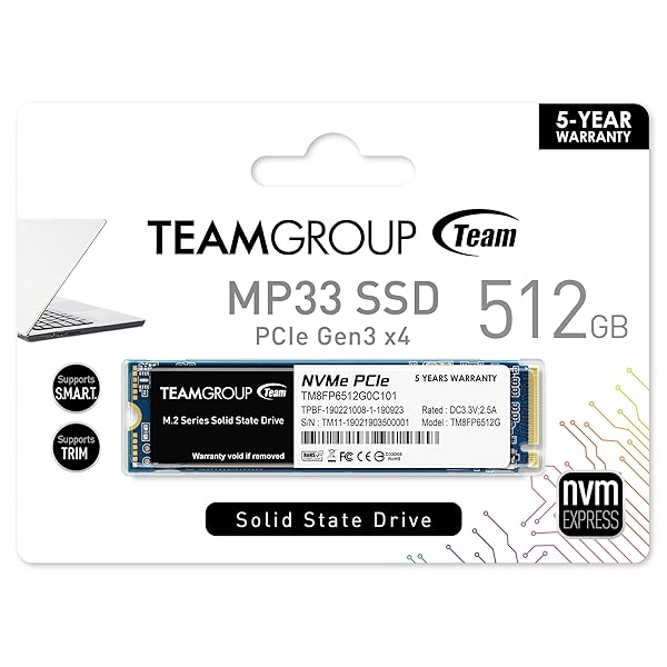 TEAMGROUP TEAMGROUP MP33 512GB SLC Cache 3DNAND TLC NVMe PCIe Gen3x4 M.2 2280 Internal SSD R/W up to 1700/1400 MB/s Compatible w/ Laptop&amp;Desktop TM8FP6512G0C101 - View 6 of 6