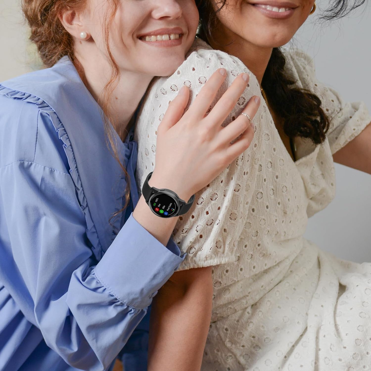 RuenTech Garmin Vivoactive 4 Venu 2 Forerunner 255 Silicone Sport Wristband Black Compatible Watch Band - View 7 of 8